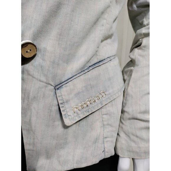 Parasuco Western Y2K Denim Blazer Jacket M Steampunk Prairie Cowboy - Picture 9 of 12